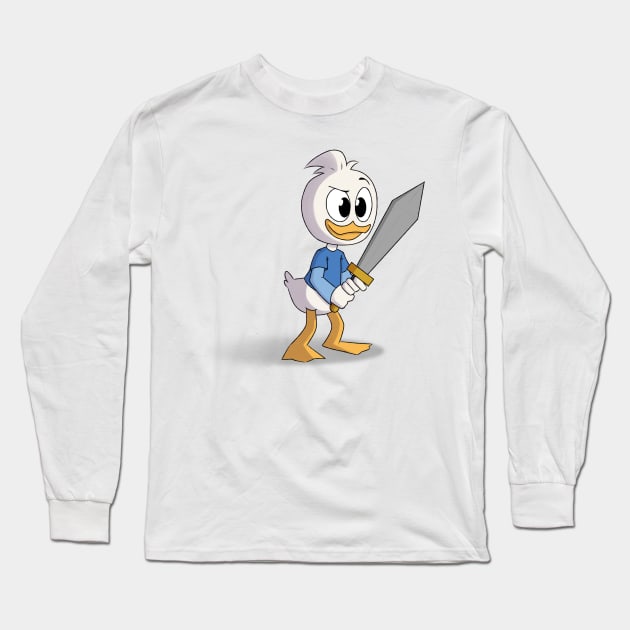 Dewey Duck Long Sleeve T-Shirt by DiamondDragnfly